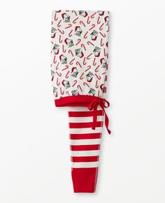 Sweet and festive Women's Snoopy candy cane mix-print pajama pants in soft organic cotton rib knit. Made to last for holiday seasons to come! • Unique artwork only available at Hanna • Hypoallergenic & eczema-friendly • Sensory-friendly scratch-free seams that lay flat on the skin • OEKO-TEX® STANDARD 100 certified safe from hundreds of harsh chemicals 100% organic combed cotton rib knit Super-smooth flatlock seams Encased elastic waistband with adjustable drawcord Soft ribbed cuffs Tops and pan Long Johns Pajamas, Sensory Friendly, Cuffed Top, Long John, Print Pajamas, Hanna Andersson, Mixing Prints, Unique Artwork, Dresses With Leggings