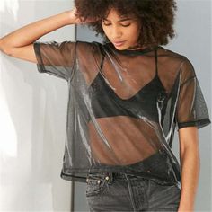 Summer+B-ling+Transparent+T+Shirt+Women+Sheer+Short+Sleeve+Mesh+Top+Tshirt+Party+Shirts+Casual+Loose+Fashion+T+Shirt+Women+S-XL Spring Mesh Crew Neck T-shirt, Sheer Short Sleeve T-shirt, Trendy Mesh Short Sleeve Tops, Trendy T-shirt For Night Out In Summer, Trendy Short Sleeve Mesh Top, Sheer Stretch T-shirt For Spring, Spring Mesh Top With Short Sleeves, Spring Sheer Stretch T-shirt, Sheer Stretch Spring T-shirt