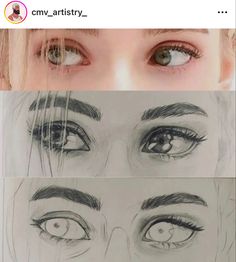 two different pictures of the same person's eyes