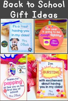 back to school gift ideas for kids with pictures and text overlay that says back to school