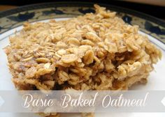 an oatmeal bar is sitting on a plate