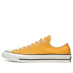 Converse Chuck 70 Low 'Yellow' 162063C (SNKR/Retro/Unisex/Low Top) Yellow Converse Low Tops, Classic Yellow Sneakers With Rubber Sole, Classic Yellow Sneakers With Gum Sole, Classic Yellow Sneakers With Round Toe, Mustard Converse Sneakers For Streetwear, Retro Yellow Sneakers With Vulcanized Sole, Vintage Yellow Sneakers For Streetwear, Retro Mustard Low-top Sneakers, Vintage Yellow Sports Sneakers