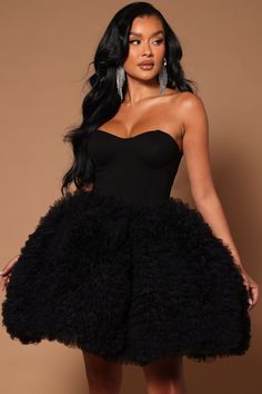 Nikki Ruffle Mini Dress - Black Beautiful Photoshoot Ideas, Tulle Gown, Ruffle Mini Dress, Padded Bra, Spring Summer Dress, Tube Dress, Black Ruffle, Matching Dresses, Birthday Dresses