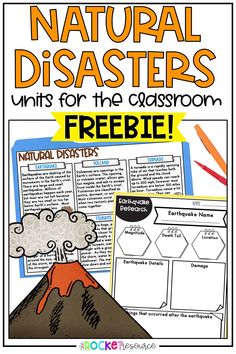 Teaching about natural disasters has never been so fun! Check out these natural disaster units for the elementary classroom as well as the natural disasters worksheets freebie! Learn about earthquakes, volcanoes, hurricanes, tornadoes, blizzards, and more. Natural Disasters Anchor Chart, Natural Disasters Display, Natural Disasters Activities For Kids, Natural Disasters Project, Natural Disasters For Kids, Natural Disasters Art, Homeschool Themes