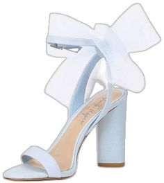 Light Blue Party Sandals For Spring, Light Blue Sandals For Spring Party, Spring Gala Heels With Bow, Spring Gala Heels With Bow Detail, Light Blue Summer Evening Heels, Blue Sandals For Spring Party, Chic Light Blue Sandals For Evening, Blue Sandals For Party In Spring, Spring Heels With Ribbon And Ankle Strap