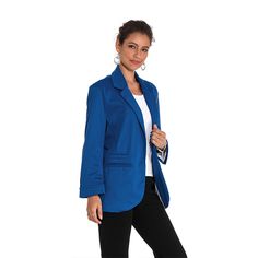 Blue 3/4 Sleeve Fashion Lady Suit Casual Blue Blazer For Office Wear, Casual Blue Blazer For Office, Lady Suit, Best Blazer, Cute Outfits With Jeans, Casual Tanks, Fashion Lady, Sleeve Fashion, Red Blazer