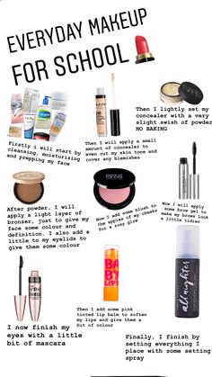 Makeup Highlighting, Everyday Makeup For School, Skincare And Makeup Routine, Makeup For School, Simple Makeup Natural, Maquillage On Fleek, Natural Everyday Makeup