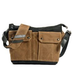 Waxed Canvas Messenger Bag Small - Woosir Large Capacity Crossbody Canvas Bag For Outdoor, Outdoor Large Capacity Crossbody Canvas Bag, Casual Brown Camera Bag For Everyday, Casual Brown Camera Bag For Everyday Use, Casual Large Capacity Camera Bag For Everyday Use, Casual Camera Bag With Large Capacity For Everyday Use, Outdoor Canvas Shoulder Bag With Zipper Pocket, Outdoor Large Capacity Duck Canvas Bag, Khaki Large Capacity Shoulder Bag For Outdoor