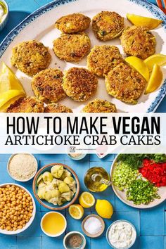 how to make vegan artichoke crab cakes with lemons and other ingredients