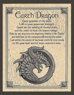 Find many great new & used options and get the best deals for Elemental EARTH DRAGON Invocation Page Poster Guidandce Wicca Pagan 8 1/2 x 11 at the best online prices at eBay! Free shipping for many products! Pagan Chants, Wicca Accessories, Illustrated Tattoo, Wiccan Prayers, Dragon Magick, Male Witches, Dragon Lore, Dragon Facts