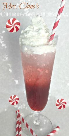 a christmas drink with whipped cream and candy canes