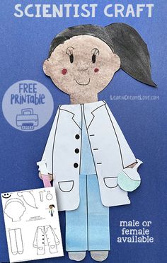 the paper doll is wearing a lab coat