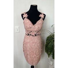 O1/G25/42323) Nwt Nicole Miller Pink Lace Sweetheart Floral Sheath Dress Size 6. Interior Lining Bra Pad Insert See-Through Waist Line Back Zip Closure New With Tags Please Zoom To See Details As They Are Important Part Of The Description. Don’t Forget To Check Out Other Items In Our Store! Happy Shopping! Approx Measurements: Chest (Pit To Pit): 17" Waist (Across): 15" Length (Shoulder To Bottom): 36" Fitted Midi Dress With Scalloped Lace And Sweetheart Neckline, Fitted Scalloped Lace Dress With Sweetheart Neckline, Sleeveless Bodycon Lace Dress, Fitted Sleeveless Mini Dress With Scalloped Lace, Spring Pink Bodycon Dress With Fitted Bodice, Spring Bodycon Dress With Sweetheart Neckline, Pink Bodycon Dress With Fitted Bodice For Spring, Pink Bodycon Dress With Sweetheart Neckline, Pink Fitted Midi Dress With Sweetheart Neckline