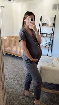 To shop this look: https://ltk.app.link/gykaR7c7oCb Pregnancy Jumpsuit Outfit, Pregnancy Casual Outfits, Casual Pregnancy Outfits, Maternity Fits, Pregnancy Fits, Postpartum Outfits, Casual Maternity Outfits, Maternity Street Style, Maternity Style