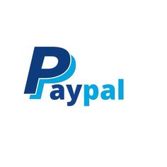 the paypal logo is shown on a white background