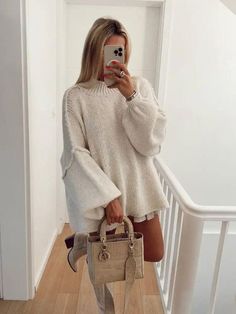 Black Friday Fashion, Casual Pullover Sweater, Winter Chic, Cold Weather Fashion, Estilo Chic, Oversized Pullover, Cozy Outfit, Loose Sweater, Knitwear Tops