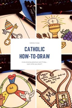 catholic how - to - draw book with crayons and markers