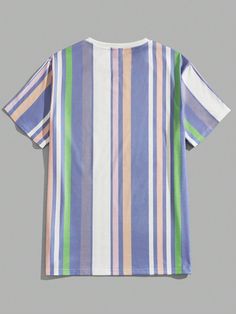 Stay cool and stylish all summer long with our Men's Graphic Tee! Made with lightweight, breathable fabric, this shirt will keep you comfortable during hot days. Featuring a trendy graphic design, it's perfect for adding a pop of style to any outfit. Upgrade your summer wardrobe today! Color : Multicolor Style : Casual Pattern Type : Striped, Tropical Neckline : Round Neck Sleeve Length : Short Sleeve Sleeve Type : Regular Sleeve Length : Regular Fit Type : Regular Fit Fabric : Slight Stretch Ma Summer Color Block Crew Neck T-shirt, Casual Summer Tops With Graphic Design, Trendy Multicolor T-shirt For Vacation, White Graphic Design Shirt For Summer, Casual Beach T-shirt With Graphic Design, Color Block T-shirt For Spring Streetwear, Trendy Color Block T-shirt With Relaxed Fit, Striped Crew Neck Tops For Vacation, Multicolor Tops For Summer Streetwear