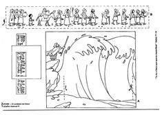 an image of the story of jesus's birth with pictures and instructions on it