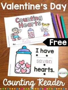 valentine's day worksheets with free printables for kids to practice counting