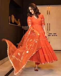 #VNeck #Chiffon #Women #Orange #HeavyGottaPattiWork #Rayon #YesFullyStitched #WinterSummerAndSpring #Handmade #SalwarKameez #India #eBay #eBayStore #eBaySeller #Indian #XL Simple Indian Dress Pattern, Anarkali Dress Measurements Chart, Indian Full Dress, Anarkali Dress Chiffon, Narayanpet Anarkali Dresses, Simple Dress Pattern For Women Indian, Plus Size Ethnic Wear Indian Wedding, Casual Outfits Indian, Diy Outfit Ideas