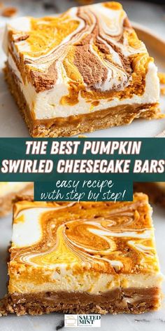 the best pumpkin swirled cheesecake bars