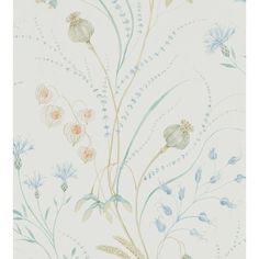 a wallpaper with flowers and leaves on the top of it, in grey tones