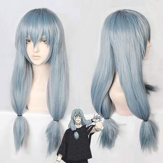 Includin Wig 
 Material: Heat Resistant Fiber 
 Gender: Gender-bending available 
 
 If you cannot find and like to buy the costume, wig, shoes, weapon or other accessories of this character, pls not hesitate to contact us 
 Please note that due to different screen resolution, products you receive may have a bit different as the one we show here. Mahito Cosplay, Blue Ponytail, Cosplay Contacts, Anime Wigs, Blue Wig, Cosplay Hair, Halloween Wigs, High Quality Wigs, Hair Net