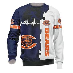 Get your product: Chicago Bears Sweatshirt Graphic Heart Ecg Line
1. PRODUCT INFORMATION:

Proudly printed in America
5.3 oz, unisex fit
Heavy cotton, classic midweight fabric
Material: 100% cotton | Dark Gray: 50% cotton:50% polyester | Light Gray: 90% cotton:10% polyester
Double-needle stitched neckline, bottom hem, and sleeves
Quarter-turned to eliminate center crease
7/8 inch collar
Tear-away label
Machine-wash safe
Copyrighted artwork
2. SIZE CHART:
3. RETURN:
We will gladly issue you a rep Chicago Bears Sweatshirt, Graphic Heart, Sport Shop, Sweatshirt Graphic, Bear Hoodie, Chicago Bears, Style Shirt, Printed Sweater, Fashion Games