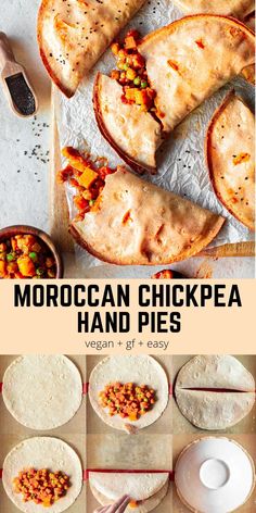 Hearty moroccan chickpea hand pies packed with vegetables, encased in a crispy gluten-free wrap. Vegan-friendly and wholesome! via @rainbownourish Moroccan Chickpea, Hand Pie, Hand Pies, Food Board, Dinner Idea, Veg Recipes, Vegan Cooking, Vegetarian Meals, Vegan Foods