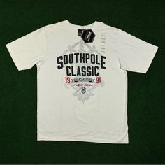 Bnwt Vintage Y2k Southpole Graphic T-Shirt Measures 25 X 33 One Small Storage Stain As Shown (Will Come Out Once Washed) No Rips Or Blemishes Always Open To Offers Made In Usa Southpole Shirt, Y2k Men, Biker T Shirts, Black Streetwear, Script Logo, Patriotic Shirts, South Pole, Small Storage, Embroidered Tshirt