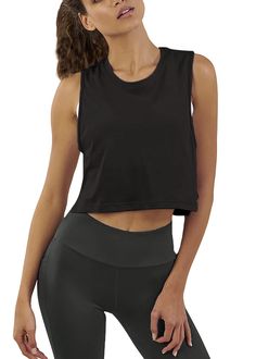 PRICES MAY VARY. Soft, lightweight and stretchy, the back is made of sheer mesh so it's super breathable and you can show off stylish sports bras Slightly loose fit style, cropped length that isn’t too short and hits right at the belly button or at the top of high waisted leggings Pair it with your favorite sports bras, espically strappy ones, and high waisted leggings, then you will enjoy cool and comfortable exercise throughout the summer Cute and flattering workout crop top for most indoor or Clothes For Women Black, Crop Top Tank Tops, Mesh Shirts, Crop Tops Cute, Cropped Tees, Yoga Workout Clothes, Cute Workout Outfits, Womens Workout, Loose Tank Tops