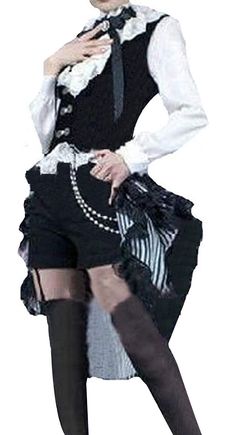 PRICES MAY VARY. Anime 2 Ciel Black Dress Cosplay Costume Lolita Party Princess Circus Dress Package:As Picture(Vest+shirt+Shorts+bow+flower). Fabric:Uniform Cotton Size:Womens size,please choose size from size table. if you couldn't ensure the size,please send us your measurements:height,bust,waist and hip,then we could check which size fit you well. Occasion: Halloween,Birthday, Masquerade, Christmas, Carnival,theme parties,clothing parties, costume ball, family gatherings, Halloween Party .Co Circus Dress, Costume Ball, Clothing Design Sketches, Concept Clothing, Ciel Phantomhive, Maid Dress, Really Cute Outfits, Fancy Outfits, Rave Outfits