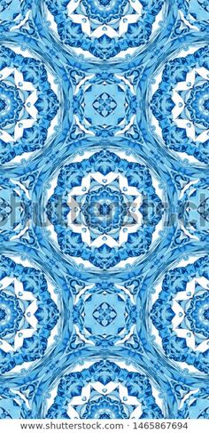 an abstract blue and white background with many circular elements in the center - stock photo