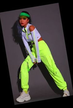 Clothes Green, Hip Hop Costumes, Women Dance, Dance Clothes, Glow Party, Stage Costume, Dance Costume, Character Design References, Hip Hop Dance