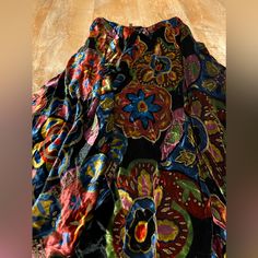 Very Rare !!! Double D Ranch Butterfly Velvet Skirt - Size Small . I Can’t Even Begin To Tell You How Vibrant & Rich These Color Is - It Is Like Stained Glass . And, It Tends To Get Vibrant With Lighting & Folds . Double D Ranch, Velvet Skirt, Women Skirts Midi, Very Rare, To Tell, Stained Glass, Womens Skirt, I Can, Black Pink