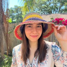 FREE Standard U.S Shipping on all orders over $35 Rainbow Sun Hat Summer Beach Bucket Hat Ladies  This summer bucket hat for women is made of 100% straw, lightweight, breathable and comfortable to wear.  Foldable Sun Hats: Womens Beach Hat is packable and will fit your handbag or backpack when not in use, so you can bring this straw bucket hat everywhere with you while traveling. This boho straw hat with brim will make nice shade for your face and neck! Makes a unique gift for women. ONE SIZE: H Beach Bucket Hat, Womens Beach Hat, Straw Bucket Hat, Gardening Hat, Packable Hat, Beach Bucket, Brimmed Hat, Elegant Hats, Hat Summer