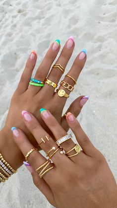 Spring Break Nails, Easy Nails, Cute Summer Nails, Cute Gel Nails, Girls Nails