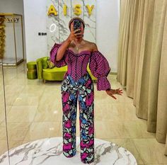 Ankara Top And Pants For Women, Corset Top And Trousers Outfit Ankara, Corset Jumpsuit Ankara, Ankara Corset Top And Trouser, Corset Top And Trousers Outfit, Pink Printed Jumpsuits And Rompers For Party, Kente Jumpsuit, Jumpsuit For Ladies, Jumpsuit Ankara