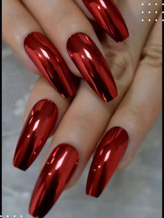 Press On Nails Square, Red Chrome Nails, Squoval Nails, Fantasy Nails, Manicure Tips, Nails Square, Fire Nails, Nail Art Hacks, روتين العناية بالبشرة