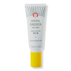 First Aid Beauty Mineral Sunscreen Zinc Oxide Broad Spectrum SPF 30 | Ulta Beauty Zinc Oxide Sunscreen, Physical Sunscreen, Natural Sunscreen, Vitamins For Skin, First Aid Beauty, Zinc Oxide, Natural Oil, Mineral Sunscreen, Soften Skin