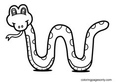 the letter m is for snake coloring page