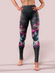 "Shop safe with Free DHL Express Shipping above $100! Our dark passionate floral leggings feature all performance elements like sweat-wicking, a UPF 50+, extra stretching, no-see-through and squat proof in one product. We are more than confident that you will fall in love with those tights the minute you put them on, along with the powerful triple layered waistband for extra support of your moves and hides the imperfections. The extravagant print grabs with its lines and colour selection.  Why our products? - UV protection UPF 50+ ; - Shaping cut that lifts the booty; - Move smoothly with our all-way stretch fabric; - Breathable and light; - No wet spots; - Squat proved. No transparency; - Original everchanging designs; Size Chart: XS . /  UK, AU, NZ 4 Bust: 84cm or 33 inch Waist: 64cm or Athleisure Stretch Bottoms With Floral Print, Floral Print Athleisure Activewear For Sports, Floral Print Athletic Activewear For Sports, Floral Print Athleisure Activewear For Workout, Fitted Floral Print Activewear For Sports, Floral Print Stretch Athleisure Activewear, Floral Print Athleisure Activewear, Sporty Floral Print Activewear For Workout, Floral Print Fitted Activewear For Gym