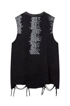 Long Transcript of Fate Ripped Tank Top Unisex Dark Fashion Sleeveless Letter Print Top For Fall, Crew Neck Tops With Zipper For Spring, Spring Crew Neck Tops With Zipper Closure, Black Sleeveless Top With Back Zipper, Sleeveless Black Top With Back Zipper, Cotton Tops With Zipper Closure For Fall, Black Spring Top With Back Zipper, Casual Sleeveless Top With Zipper Closure, Black Stretch Top With Back Zipper