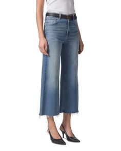 Citizens of Humanity Cropped Wide Leg Jeans in Blue Cropped Wide Leg Jeans, Citizens Of Humanity, Wide Leg Jeans, Leg Jeans, Wide Leg, Pick Up, In Store, Buy Online, Human