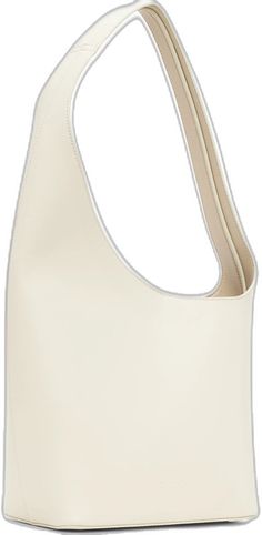 White Smooth Grain Top Handle Shoulder Bag, White Top Handle Shoulder Bag With Smooth Grain, White Leather Baguette Bag, Cream Leather Shoulder Baguette Bag, White Soft Leather Baguette Bag, White Leather Baguette Bag For Errands, Beige Leather Baguette Bag With Single Shoulder Strap, Leather Baguette Bag With Single Shoulder Strap, Leather Tote Baguette Bag With Single Shoulder Strap