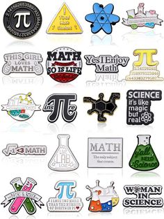 many different types of magnets are shown in this image, including science and math