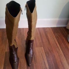 Purple Label Ralph Lauren Heeled "Riding Boot" Size 8.5 Brown Leather-Soft/Green Canvas Strap Design Under Boot Made In Italy Ralph Lauren Heels, Lauren Brown, Ralph Lauren Shoes, Purple Label, Riding Boot, Ralph Lauren Purple Label, Boots Brown, Brown Leather Boots, Strap Design