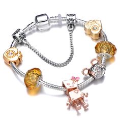 FREE SHIPPING Animal Mickey Charm Bracelets JKP1687 Gold Metal Charm Bracelet For Friendship, Gold Charm Bracelet For Party, Gold Metal Charm Bracelet, Gold Metal Beaded Bracelets For Friendship, Gold Alloy Crystal Bracelet For Gift, Gold Metal Crystal Bracelet As Gift, Gold Bangle Crystal Bracelet For Friendship, Gold Crystal Bracelet With Charms For Jewelry Making, Gold Metal Crystal Bracelet For Gift