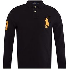 Polo Ralph Lauren Black Long Sleeve Triple Pony Black w/ Gold Ralph Lauren Polo Shirts, Black Long Sleeve, Black Shirt, Polo Ralph, Polo Ralph Lauren, Polo Shirt, Ralph Lauren, Sleeve Length, Wardrobe